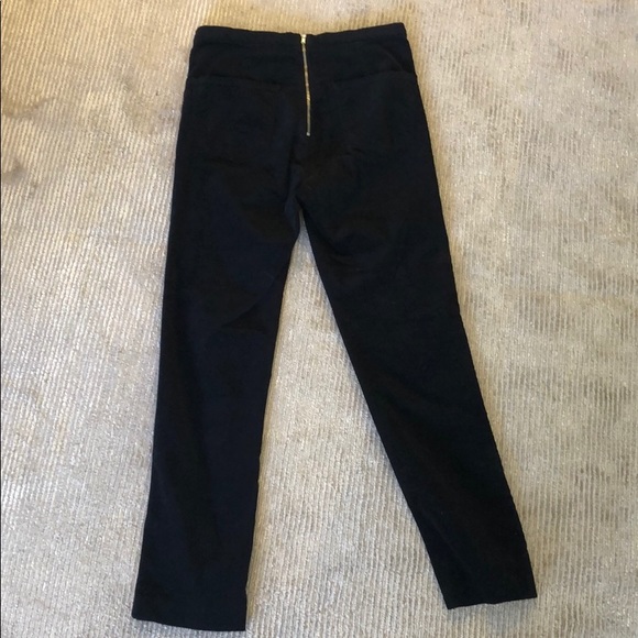 Black velvet cropped pants - Picture 2 of 4